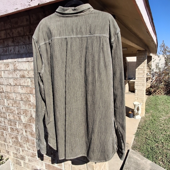 Harley Davidson Button Up Long Sleeve Embroidered Striped Shirt Men Size XXL - Picture 8 of 16